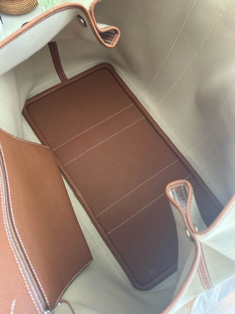 Hermes Garden Party Voyage 49 - Toile & Gold Negonda Palladium Hardware - Picture 13 of 17